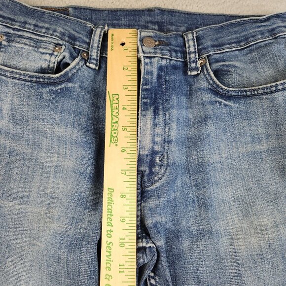 Levis 514 Jeans Mens 33x32 Blue Straight Slim Classic Cotton Blend Ripped Knee - Picture 5 of 12